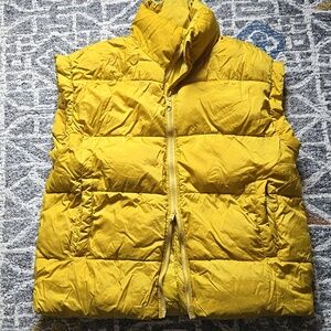 Free People oversized gold puffer vest